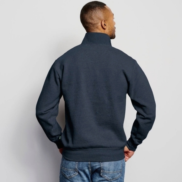 ORVIS‎ Quarter-Zip Pull Over Sweatshirt Navy Men's Size M Preppy Dressy Casual - Picture 2 of 15
